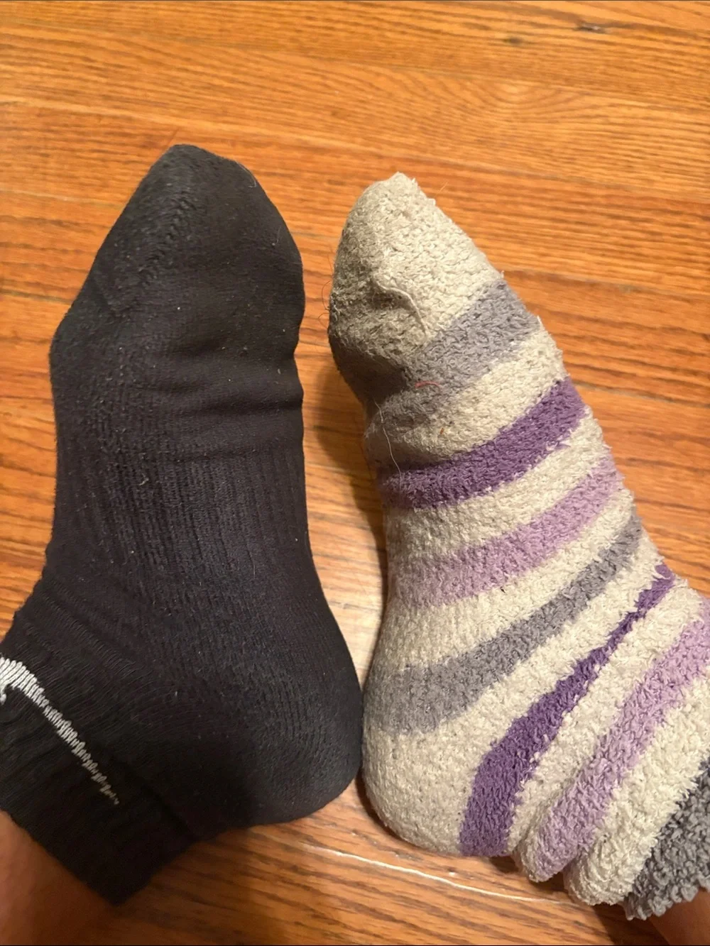 My WELL WORN Low-Cut Black Ankle Socks & Striped Cozy Crew Sock -